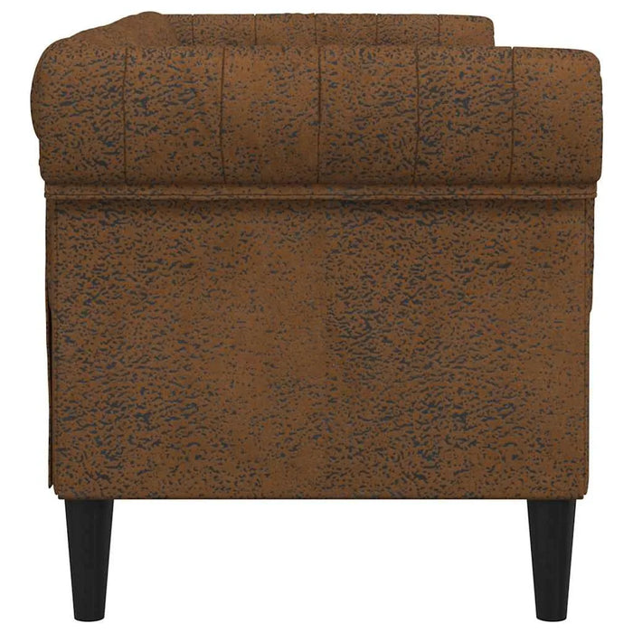 Chesterfield Plush Sofa – Brown Faux Leather | Classic Button-Tufted Design VIDAXL - Little and Giant Explorers