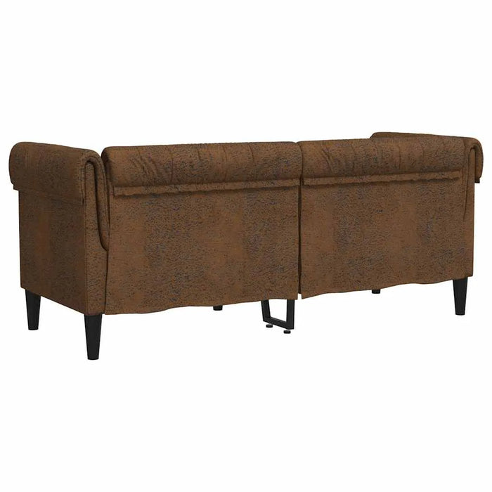 Chesterfield Plush Sofa – Brown Faux Leather | Classic Button-Tufted Design VIDAXL - Little and Giant Explorers