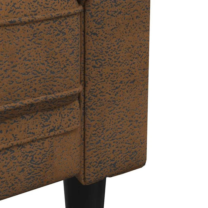 Chesterfield Plush Sofa Chair – Brown Faux Leather | Deep Button Tufting - Rolled Armrests VIDAXL - Little and Giant Explorers