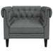 Chesterfield Sofa Chair with Rolled Arms – Dark Grey Fabric | Deep Button Tufting VIDAXL - Little and Giant Explorers