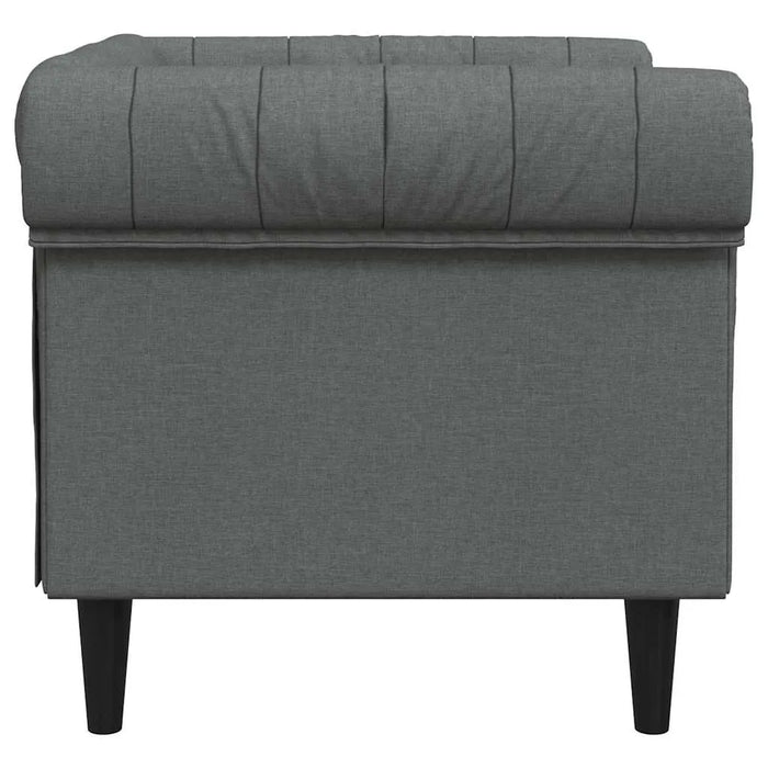 Chesterfield Sofa Chair with Rolled Arms – Dark Grey Fabric | Deep Button Tufting VIDAXL - Little and Giant Explorers