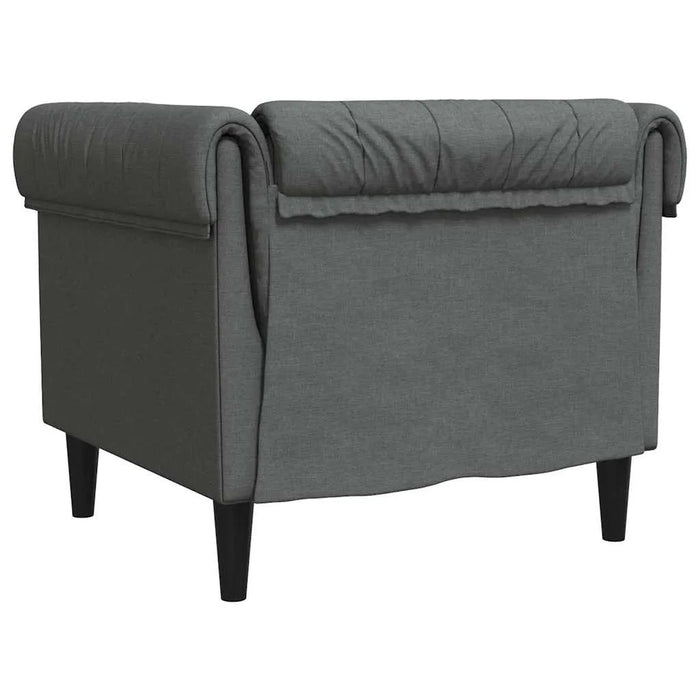 Chesterfield Sofa Chair with Rolled Arms – Dark Grey Fabric | Deep Button Tufting VIDAXL - Little and Giant Explorers