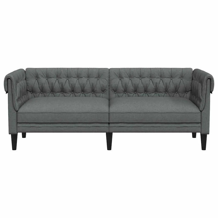 Chesterfield Sofa with Rolled Arms – Dark Grey Fabric | Argyle Pattern - Deep Button Tufting VIDAXL - Little and Giant Explorers