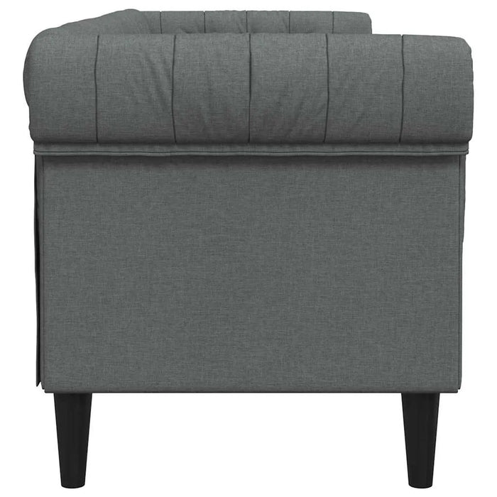 Chesterfield Sofa with Rolled Arms – Dark Grey Fabric | Argyle Pattern - Deep Button Tufting VIDAXL - Little and Giant Explorers