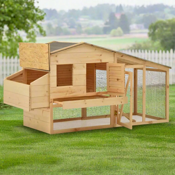 Chicken Cage in Solid Pine Wood (178 x 67 x 92cm) - Little and Giant Explorers vidaXL