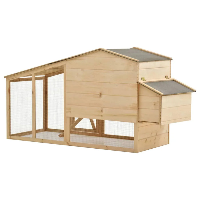 Chicken Cage in Solid Pine Wood (178 x 67 x 92cm) - Little and Giant Explorers vidaXL