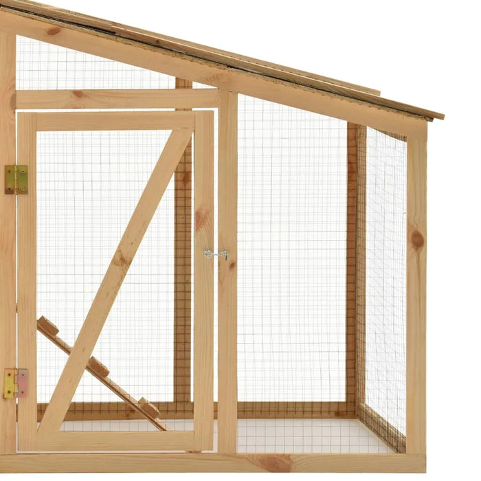 Chicken Cage in Solid Pine Wood (178 x 67 x 92cm) - Little and Giant Explorers vidaXL