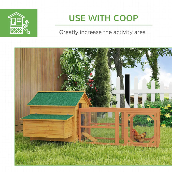 2-Piece Wooden Chicken Coop and Run Set - Little and Giant Explorers PawHut