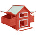 Chicken Coop in Red and White and Solid Firwood (152 x 96 x 110cm) - Little and Giant Explorers vidaXL