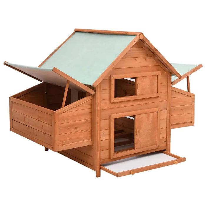 Chicken Coop in Solid Firwood (152 x 96 x 110cm) - Little and Giant Explorers vidaXL