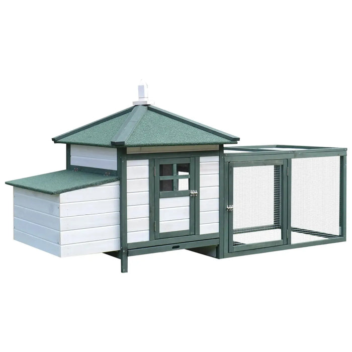 Chicken Coop Small Animal Pet Cage with Nesting Box (196 x 76 x 97cm) - Little and Giant Explorers PawHut