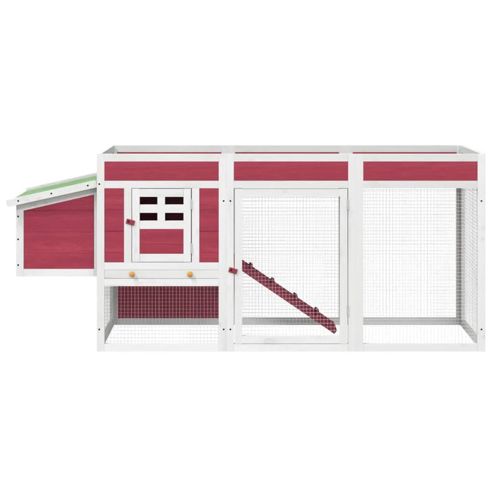 Chicken Coop with Planter to the Roof in Red (204 x 50 x 84cm) - Little and Giant Explorers vidaXL