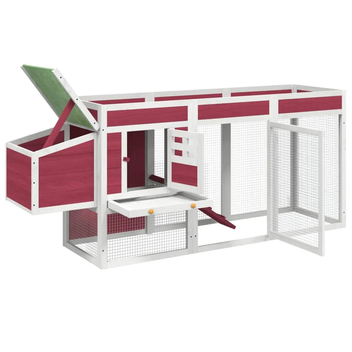 Chicken Coop with Planter to the Roof in Red (204 x 50 x 84cm) - Little and Giant Explorers vidaXL