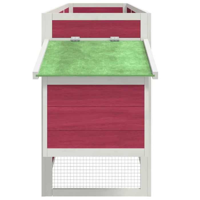 Chicken Coop with Planter to the Roof in Red (204 x 50 x 84cm) - Little and Giant Explorers vidaXL