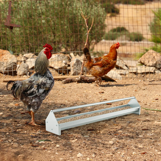 Chicken Feeding Trough with Crossbar and Drainage Holes 15 L - Little and Giant Explorers Costway