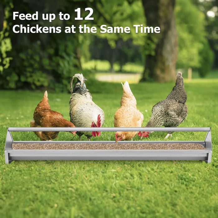 Chicken Feeding Trough with Crossbar and Drainage Holes 15 L - Little and Giant Explorers Costway