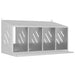 Chicken Nesting Box with 4 Compartments in Galvanised Silver - Little and Giant Explorers vidaXL