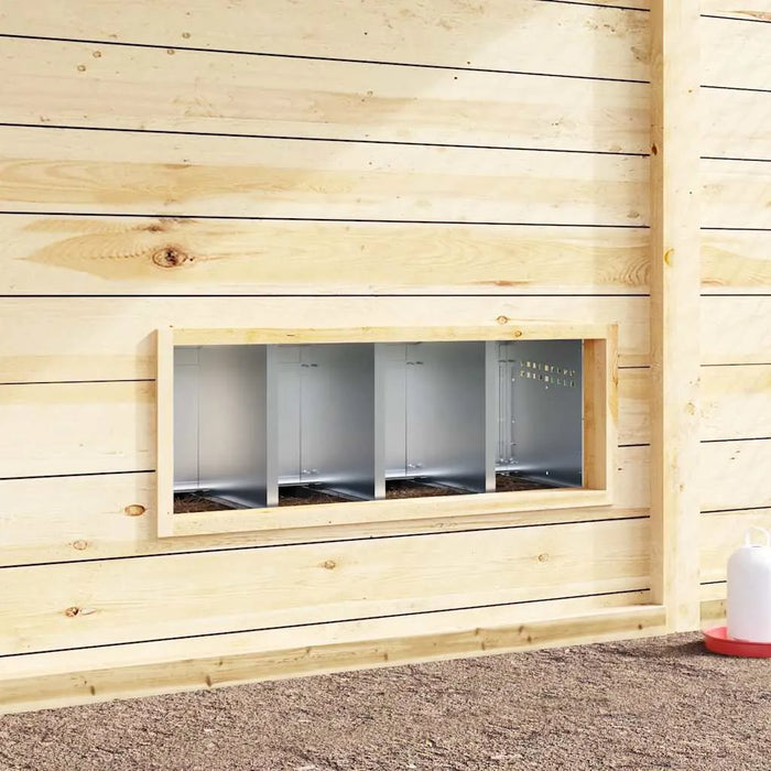 Chicken Nesting Box with 4 Compartments and Legs in Galvanised Steel - Little and Giant Explorers vidaXL