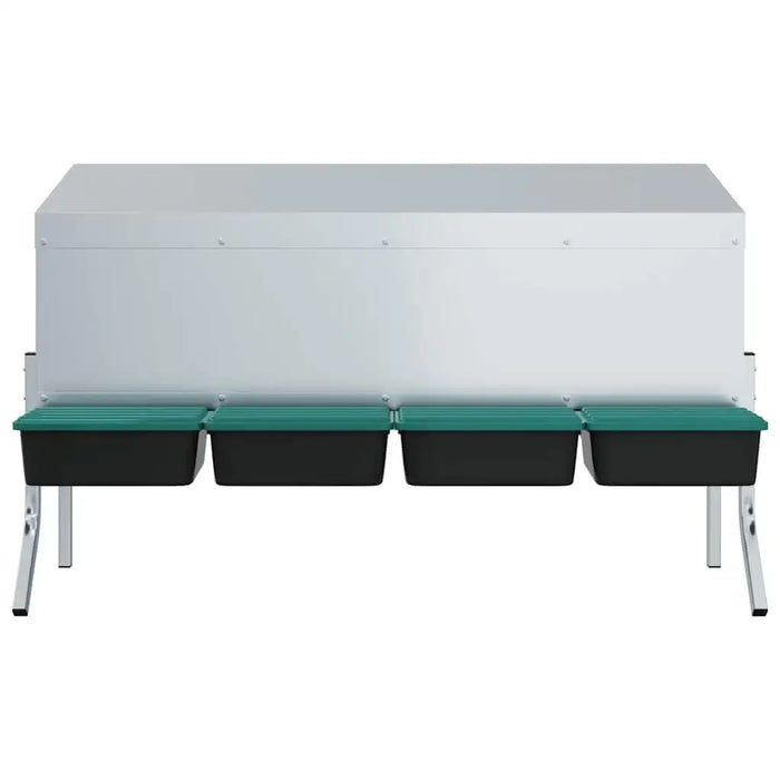 Chicken Nesting Box with 4 Compartments and Legs in Galvanised Steel - Little and Giant Explorers vidaXL