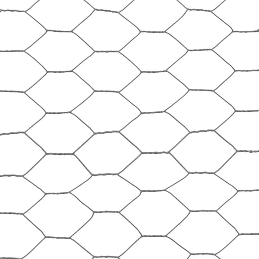 Chicken Wire Fence Steel with PVC Coating in Grey (25 x 0.5m) - Little and Giant Explorers vidaXL