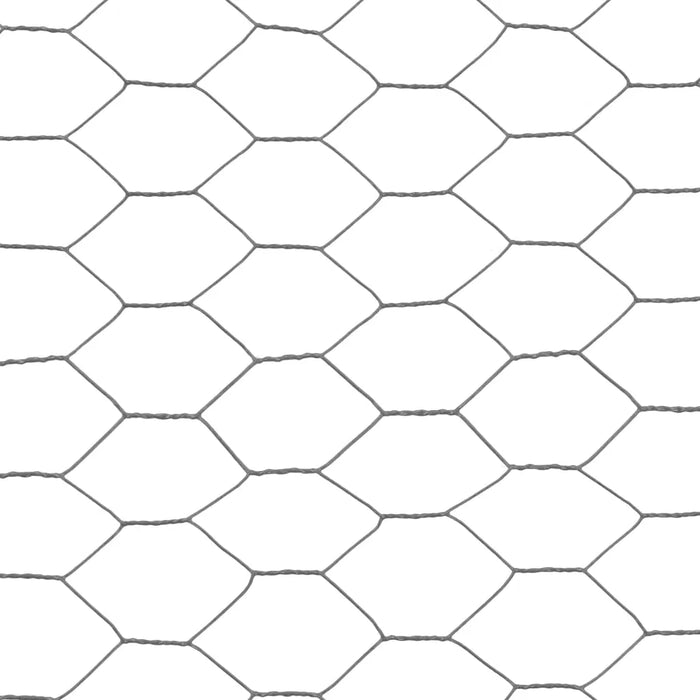 Chicken Wire Fence Steel with PVC Coating in Grey (25 x 0.5m) - Little and Giant Explorers vidaXL