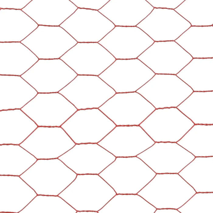 Chicken Wire Fence Steel with PVC Coating in Red (25 x 0.5m) - Little and Giant Explorers vidaXL