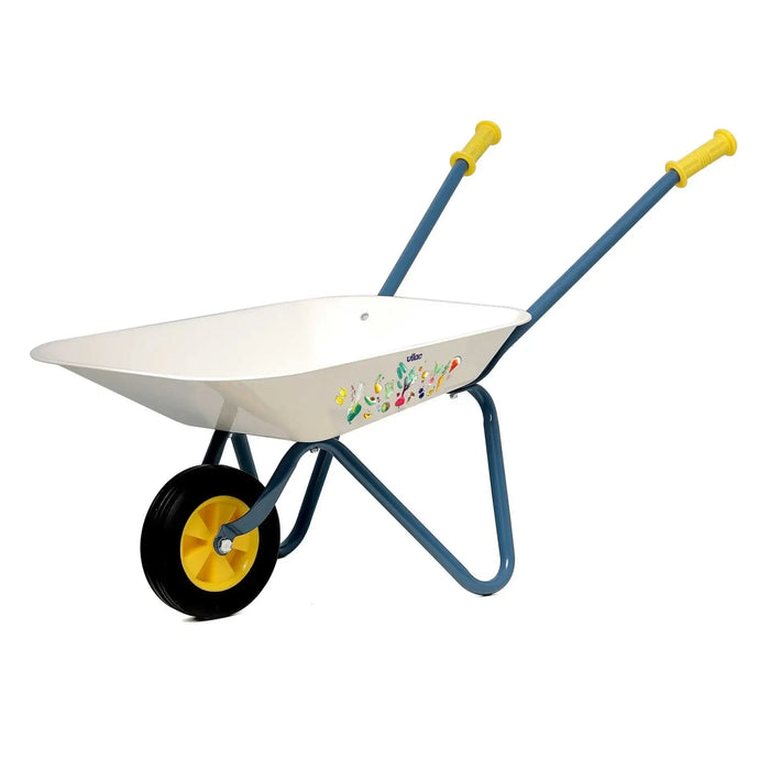 Child Size Wheelbarrow Metal Construction | Easy-Grip Handles and Single Front Wheel - Little and Giant Explorers Vilac