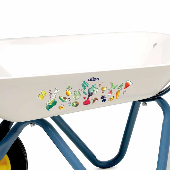 Child Size Wheelbarrow Metal Construction | Easy-Grip Handles and Single Front Wheel - Little and Giant Explorers Vilac