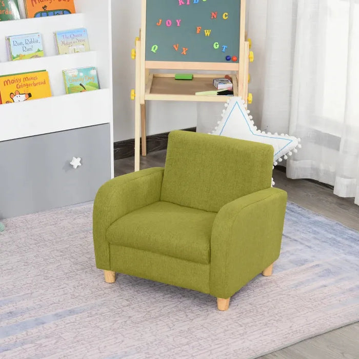 Children's Armchair Mini Sofa in Green - Little and Giant Explorers HOMCOM