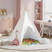 Children's Teepee Tent | Cotton Canvas with 250 Ball Pool Balls (Multi-Colour Edition) - Little and Giant Explorers vidaXL