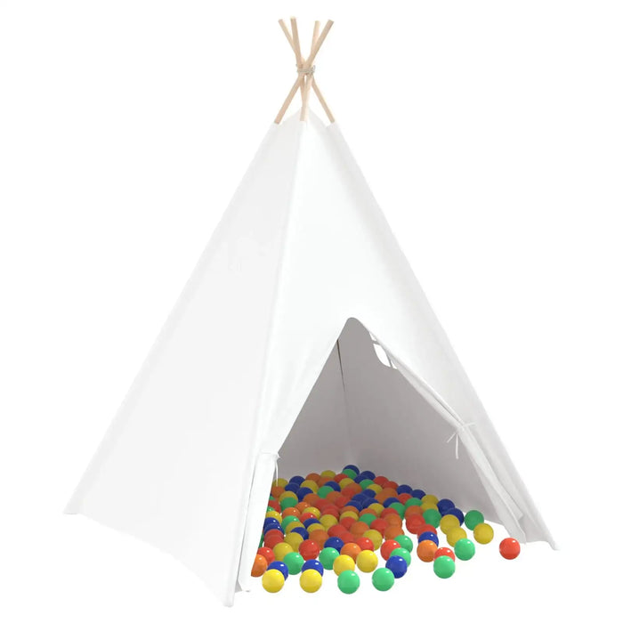 Children's Teepee Tent | Cotton Canvas with 250 Ball Pool Balls (Multi-Colour Edition) - Little and Giant Explorers vidaXL