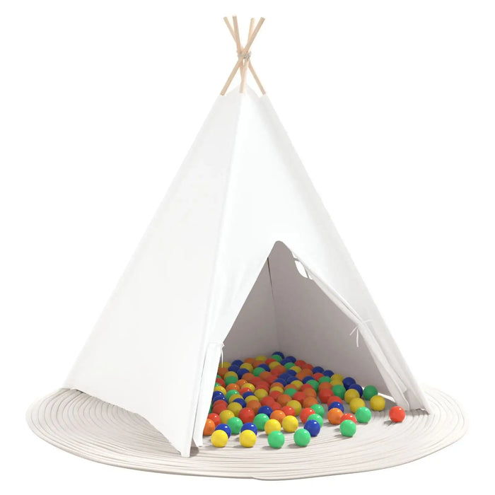 Children's Teepee Tent | Cotton Canvas with 250 Ball Pool Balls (Multi-Colour Edition) - Little and Giant Explorers vidaXL
