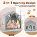 Play Tent Grey Dual-Entry | Two-Door Design with Star Lights - Little and Giant Explorers Costway