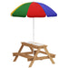 Kids Picnic Table with Sand and Water Table and Umbrella - Little and Giant Explorers AIYAPLAY