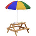 Kids Picnic Table with Sand and Water Table and Umbrella - Little and Giant Explorers AIYAPLAY
