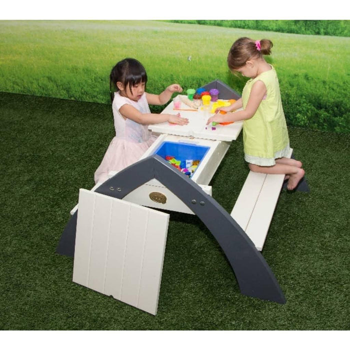 Children's Picnic Table 'Delta' in Grey and White - Little and Giant Explorers AXI