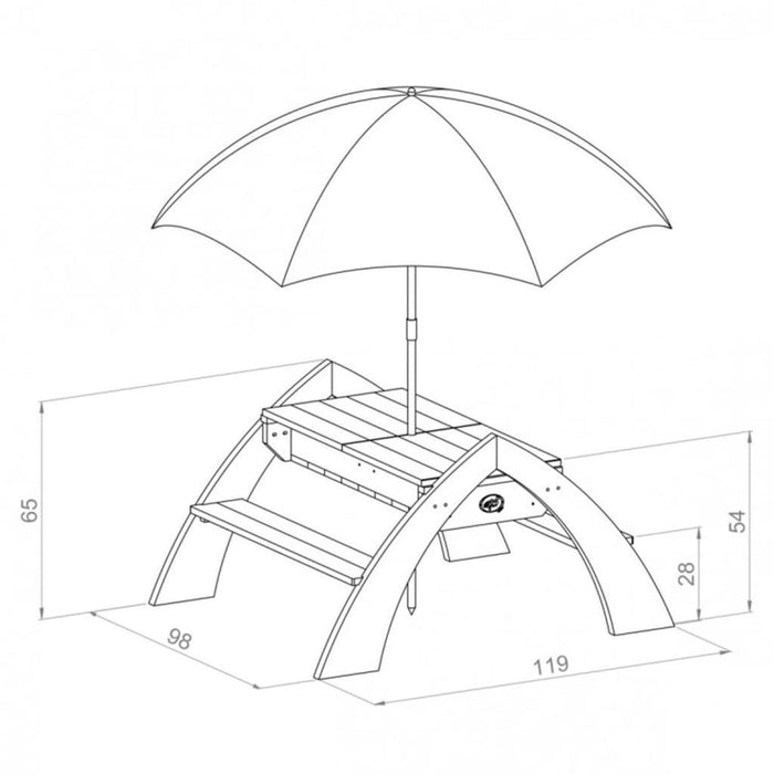 Children's Picnic Table 'Delta' in Grey and White - Little and Giant Explorers AXI