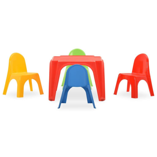 Children's Plastic Table and Chair Set - Little and Giant Explorers vidaXL