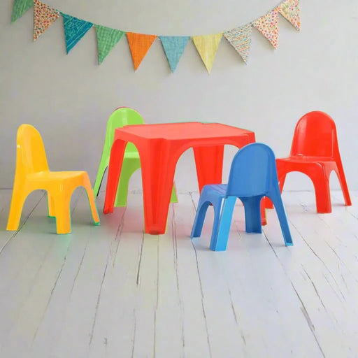 Children's Plastic Table and Chair Set - Little and Giant Explorers vidaXL