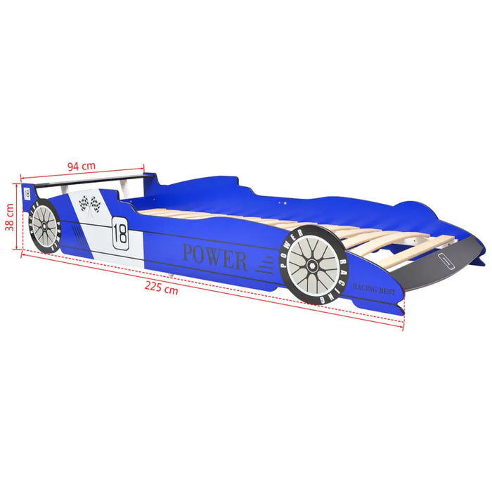 Children's Race Car Bed in Blue (90 x 200cm) - Little and Giant Explorers vidaXL