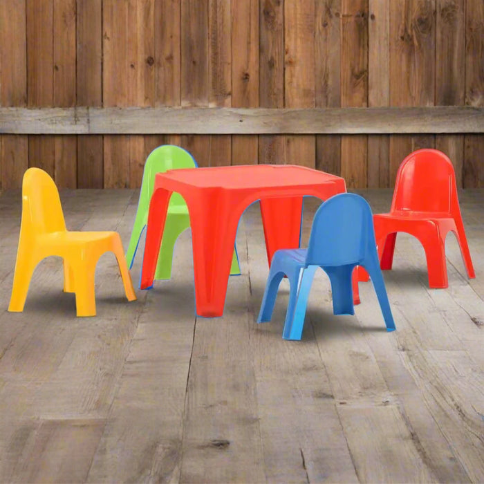 Children's Plastic Table and Chair Set - Little and Giant Explorers vidaXL