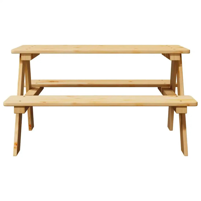Children’s Table with Benches - Solid Pine Wood | Rustic Untreated Natural Finish VIDAXL - Little and Giant Explorers vidaXL