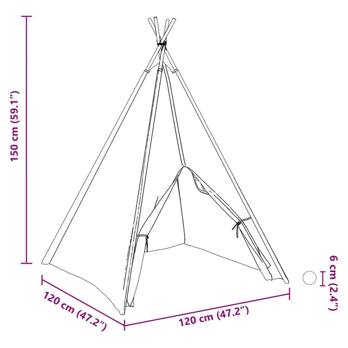 Children's Teepee Tent | Cotton Canvas with 250 Ball Pool Balls (Mint Edition) - Little and Giant Explorers vidaXL