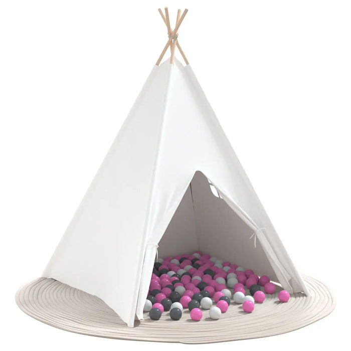 Children's Teepee Tent | Cotton Canvas with 250 Ball Pool Balls (Pink Edition) - Little and Giant Explorers vidaXL