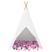 Children's Teepee Tent | Cotton Canvas with 250 Ball Pool Balls (Pink Edition) - Little and Giant Explorers vidaXL