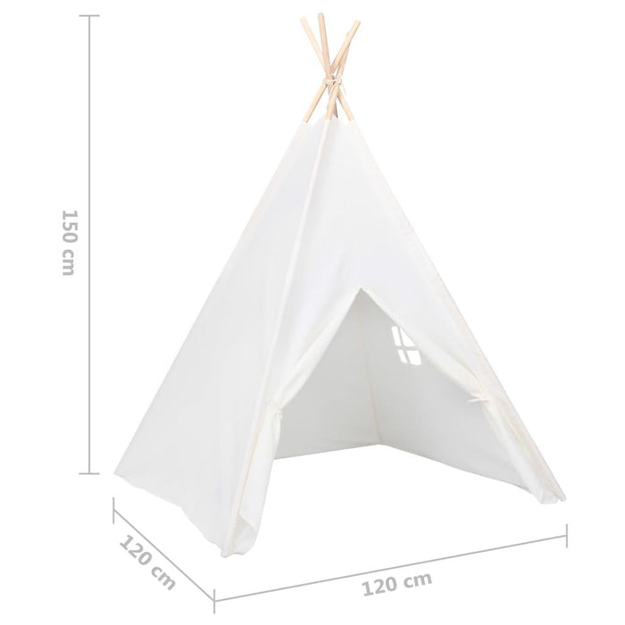 Children Teepee Tent with Bag in Peach Skin White - Little and Giant Explorers vidaXL