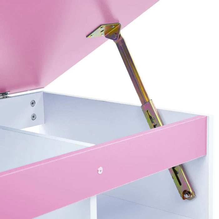 Children Tiltable Drawing Desk in Pink and White - Little and Giant Explorers vidaXL