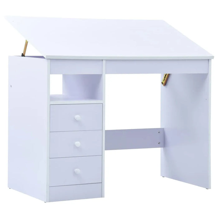 Children Tiltable Drawing Study Desk in White - Little and Giant Explorers vidaXL