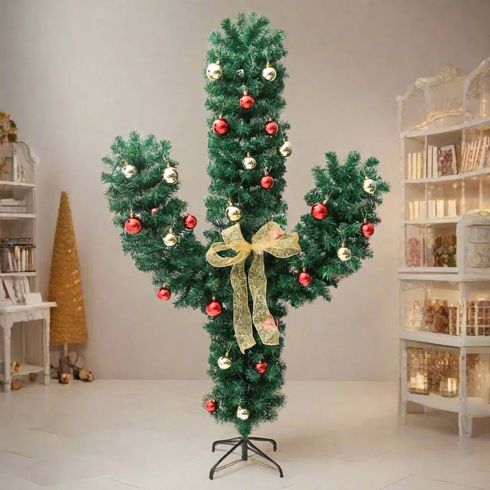 Christmas Cactus with Stand and LEDs in Green 150cm - Little and Giant Explorers vidaXL