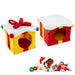 Christmas Cat Condo House – Double Gift Box Design | Plush Covering and Festive Red Bows COSTWAY - Little and Giant Explorers Costway